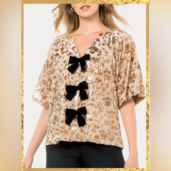 THML Shine Bright Sequin Bow Top - Picture 4 of 13